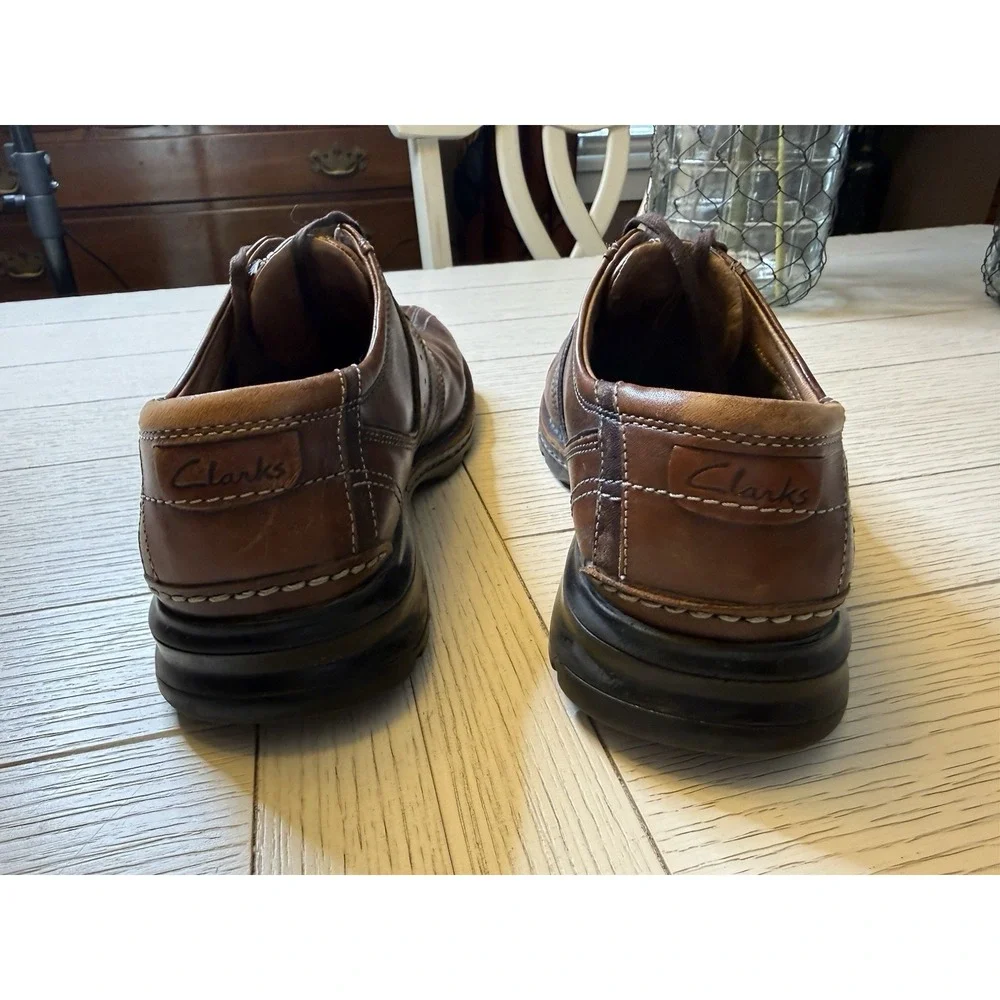 CLARKS Touareg 70853 Mens Brown Chestnut Leather Casual Oxford Shoes‎ Size 11 M
